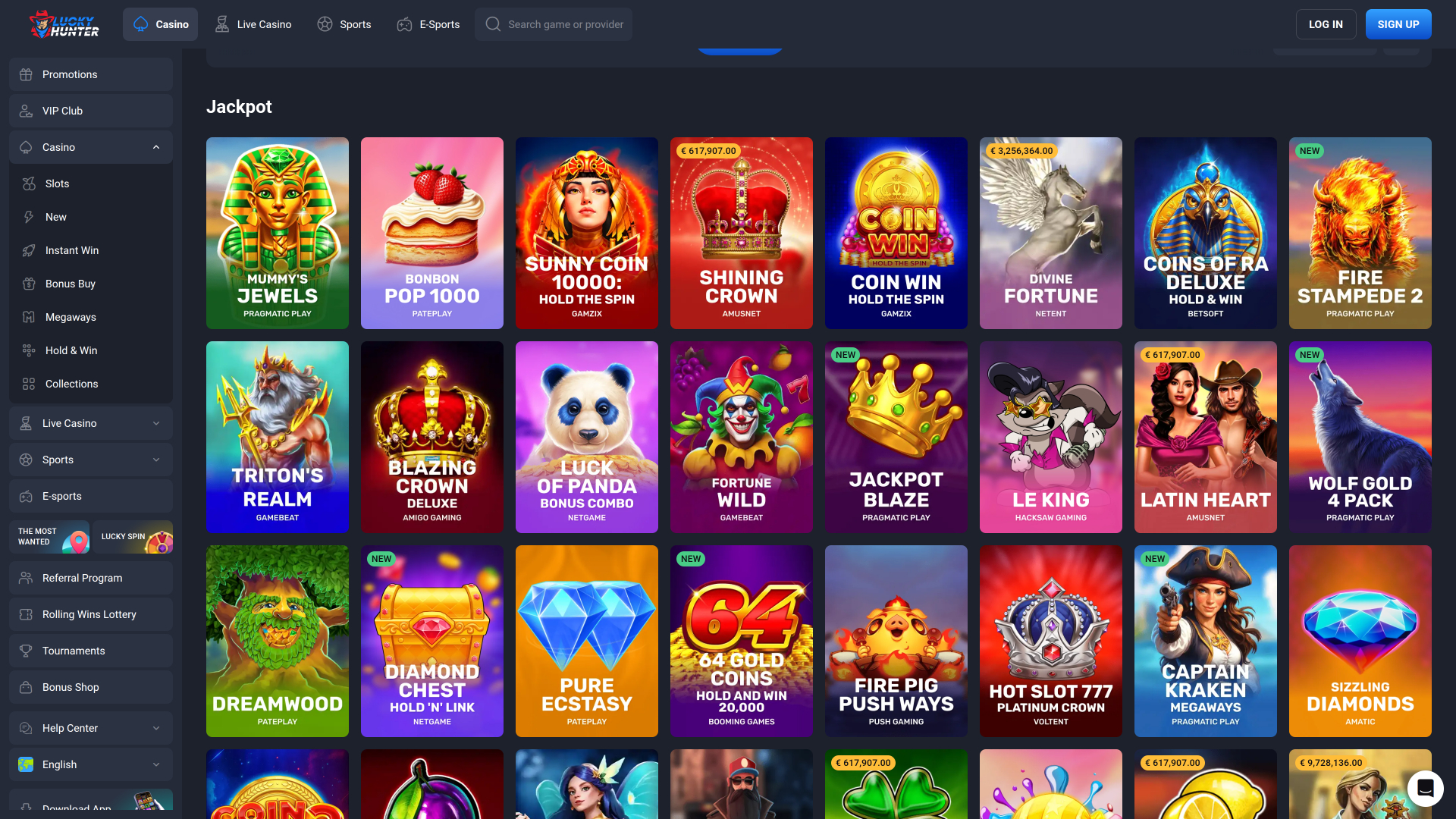 Luckyhunter Desktop Jackpot