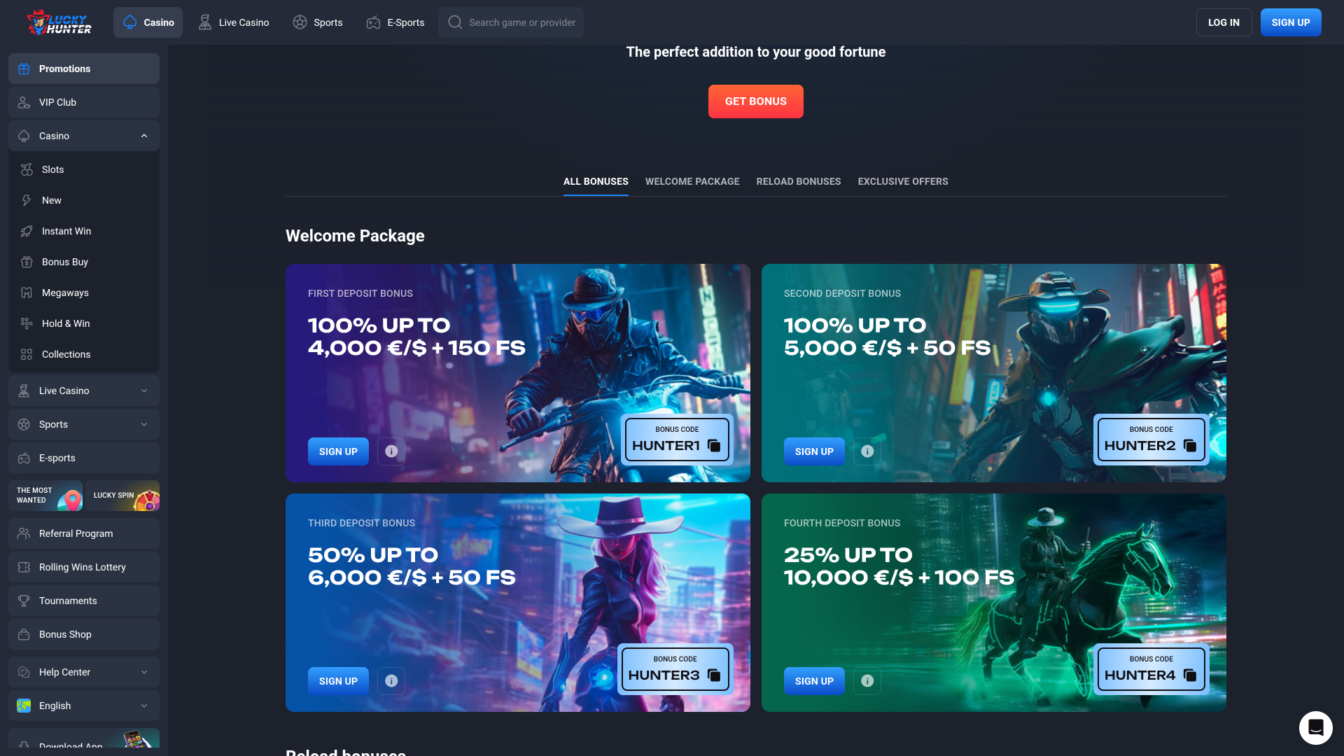 Luckyhunter Desktop Promotions