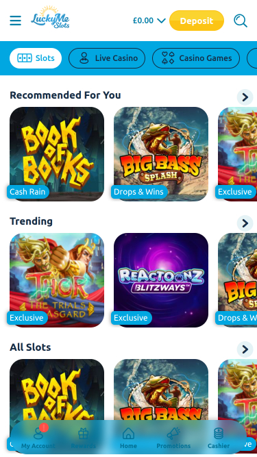 Juegos móviles del casino LuckyMe Slots