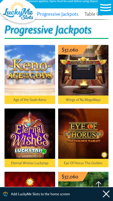 Jackpot mobile del casinò LuckyMe Slots