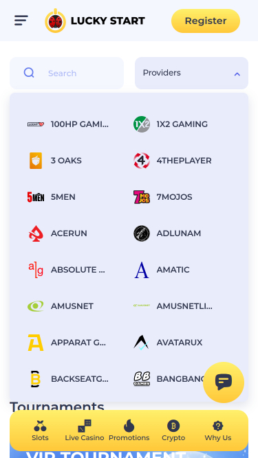 Développeurs de jeux mobiles Luckystart Casino