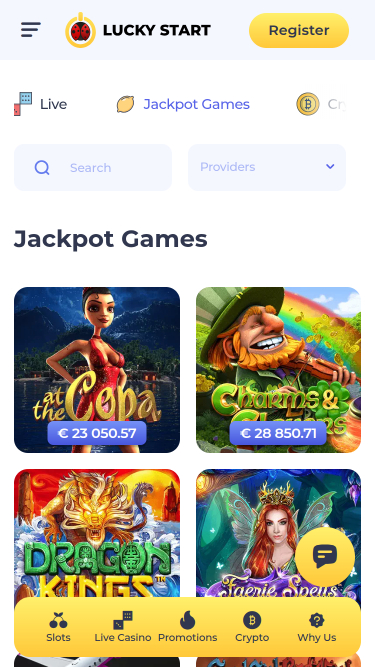 Jackpot mobile du casino Luckystart