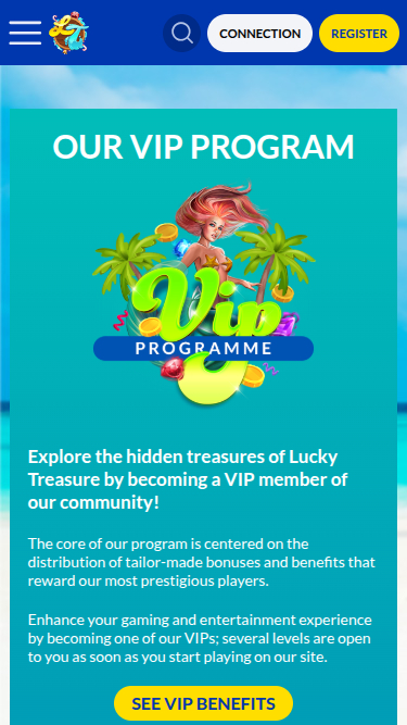 VIP-программа мобильного казино Lucky Treasure