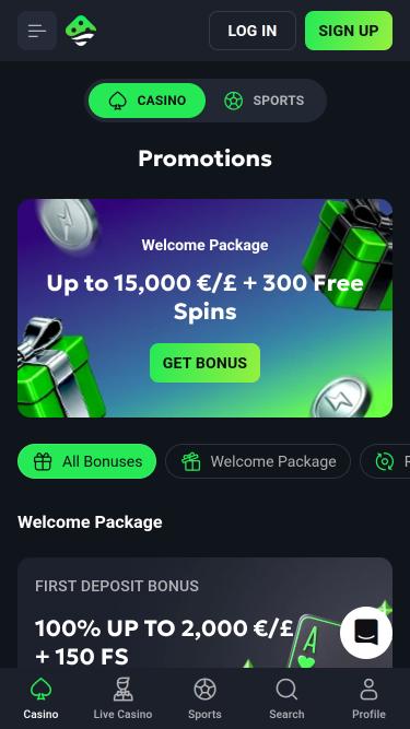 Мобильная страница акций казино LuckyWave