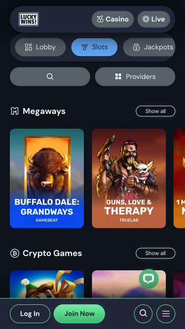 Jeux mobiles du casino Luckywins