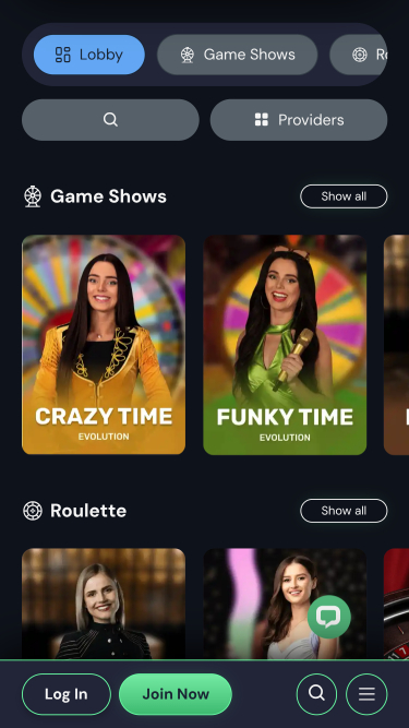 Casino mobile Luckywins avec croupier en direct