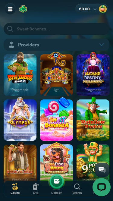 Juegos móviles de Luckzie Casino