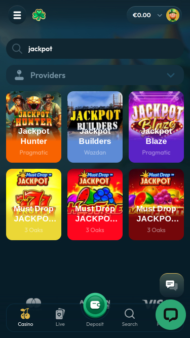 Jackpot móvil de Luckzie Casino