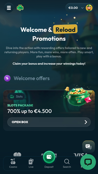 Promociones móviles de Luckzie Casino