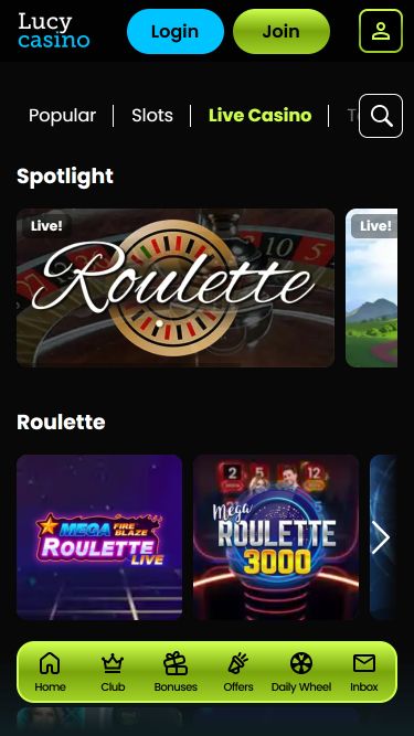 Casino en Direct de Lucy Casino pour Mobile