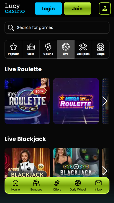 Lucy Casino Mobile Croupier en direct