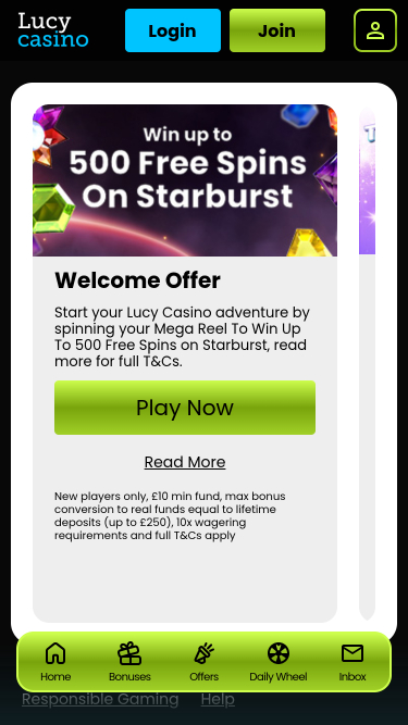 Promotions mobiles de Lucy Casino