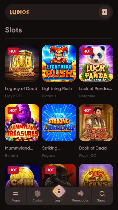 Juegos móviles de Ludios Casino