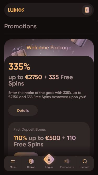 Promociones móviles de Ludios Casino