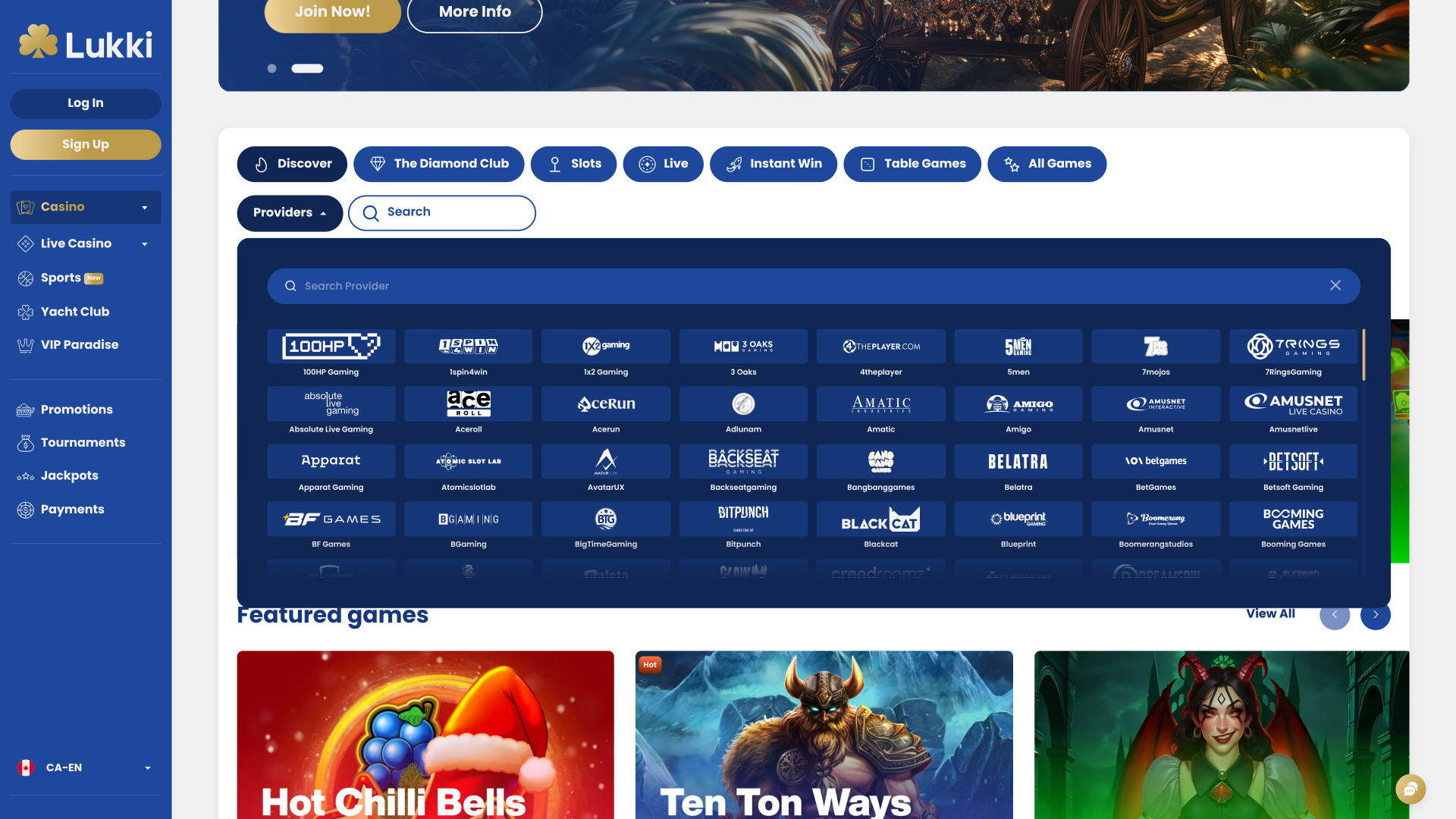 Développeurs du jeu de casino Lukki pour ordinateur