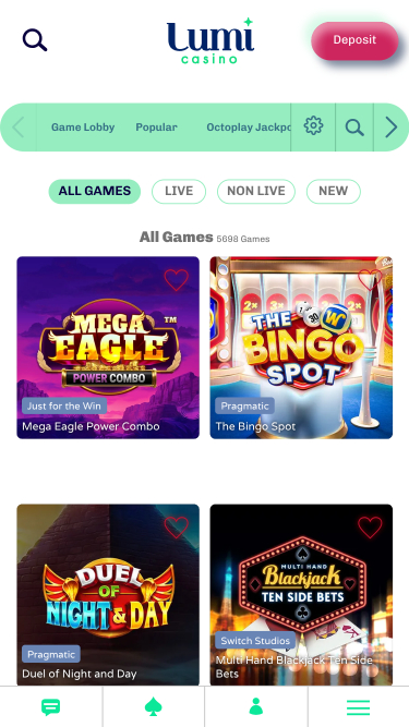 Juegos móviles de Lumi Casino