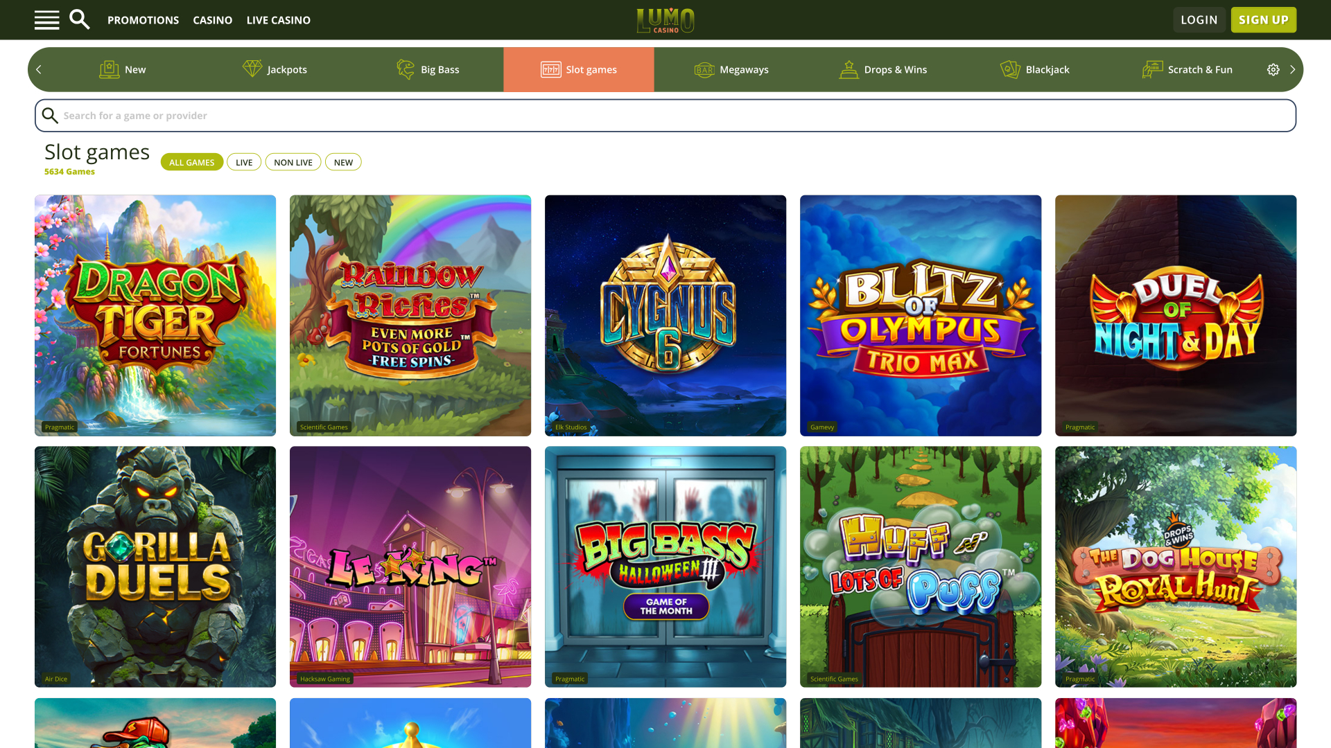 Lumo Casino Games