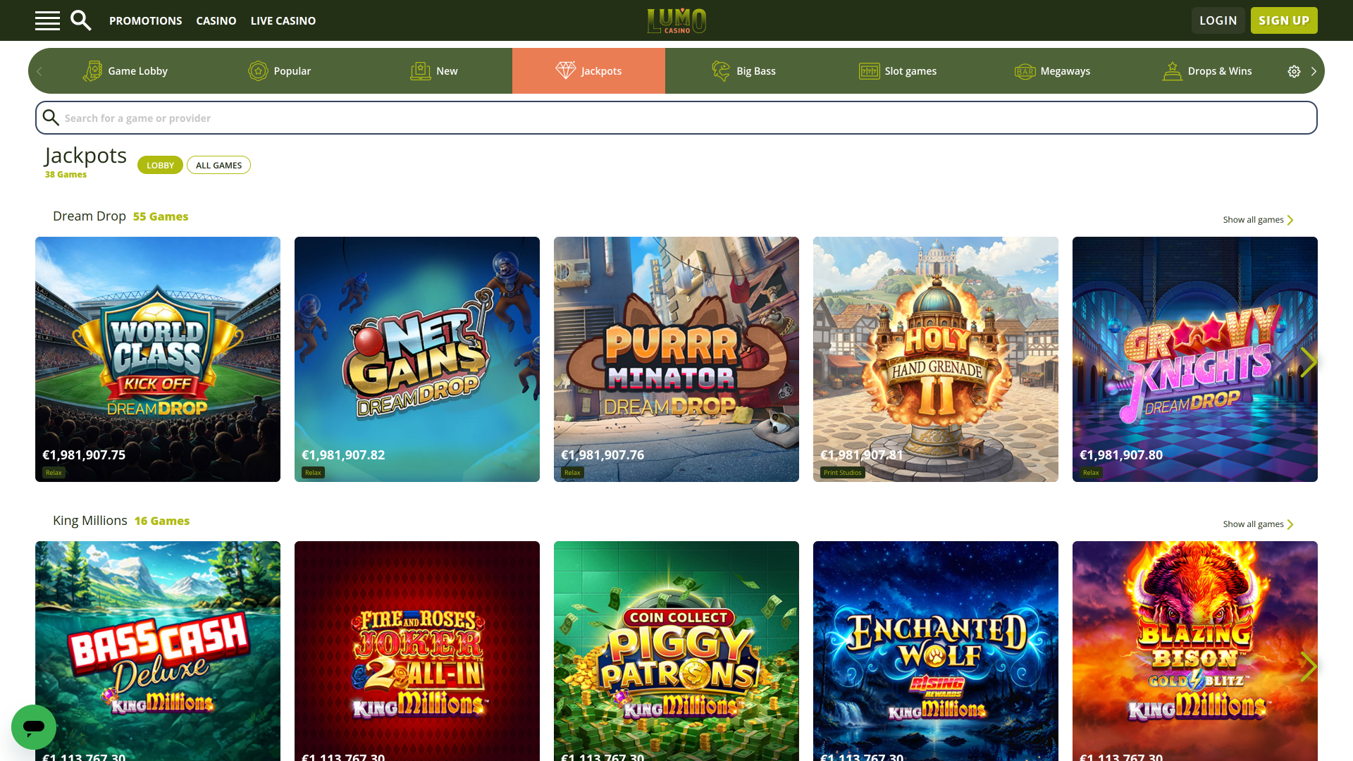 Lumo Casino Jackpot