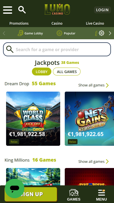 Lumo Casino Jackpot