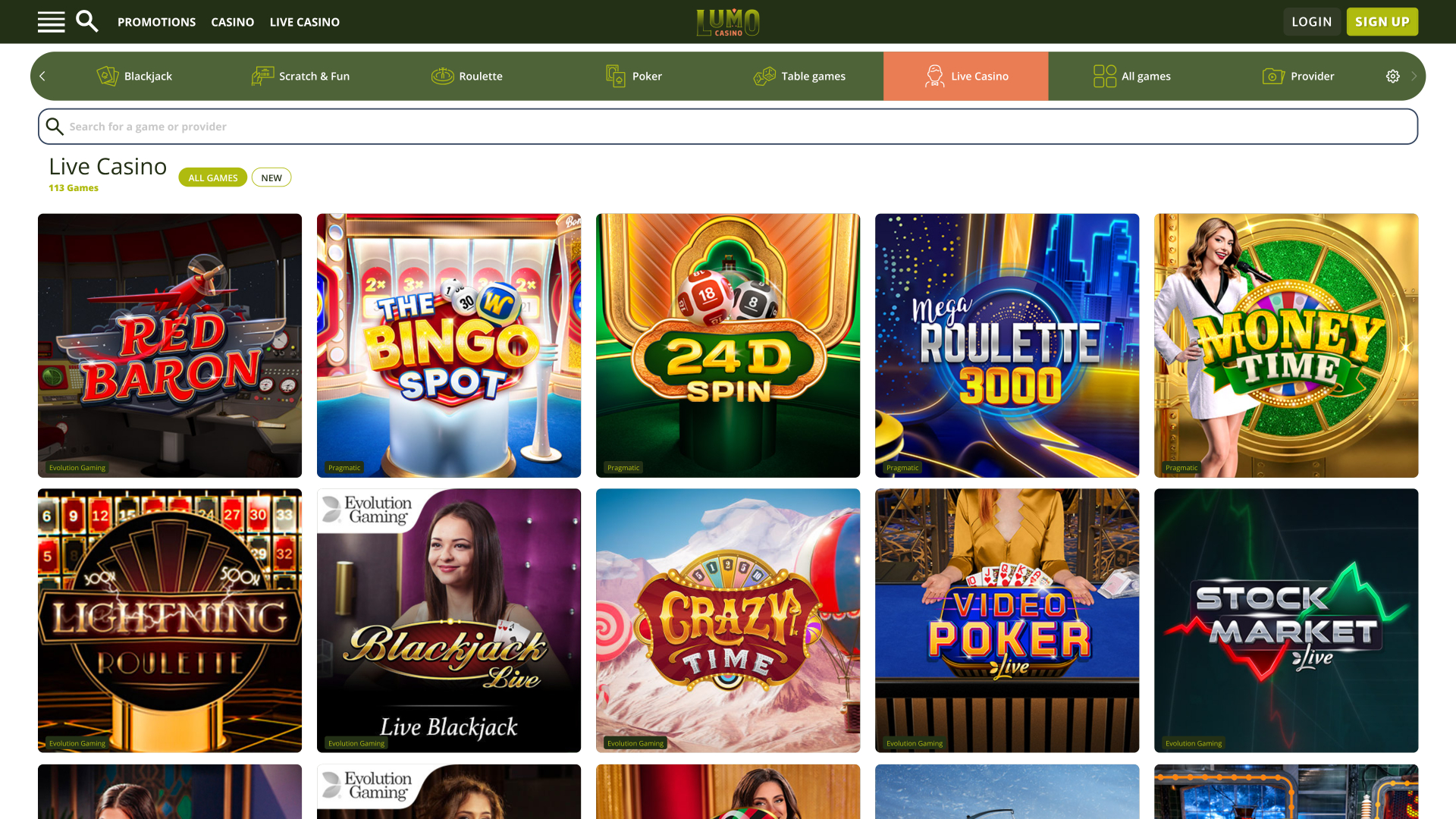 Lumo Casino Live Dealer