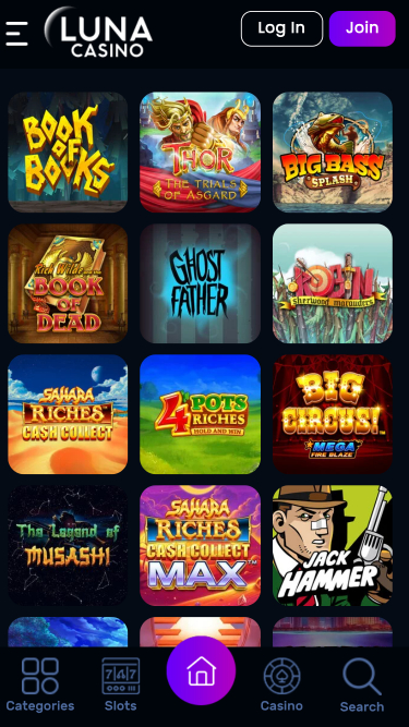 Luna Casino Mobile Games