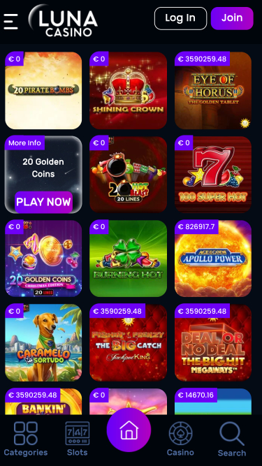 Luna Casino Mobile Jackpot