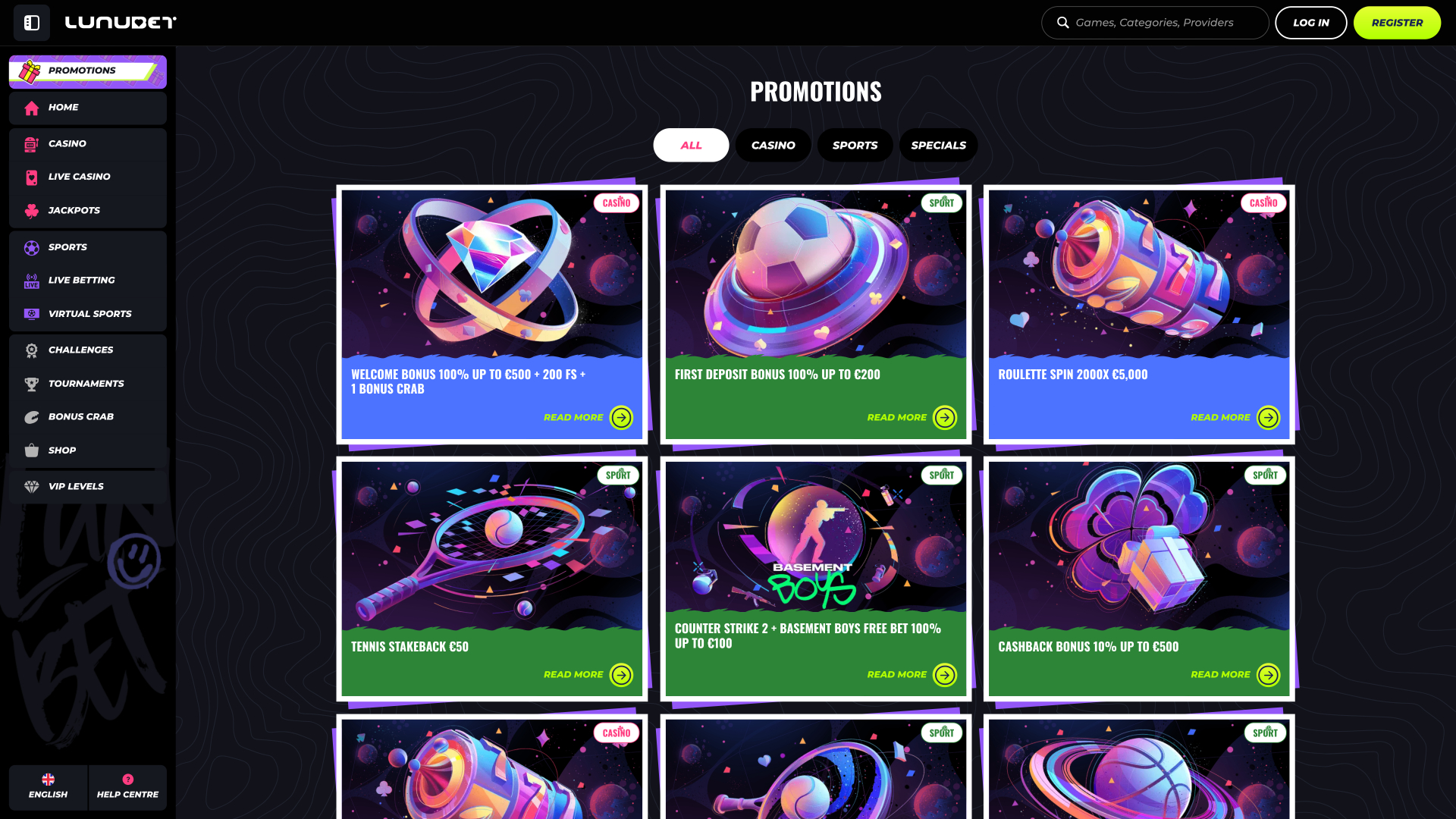 Lunubet Desktop Promotions