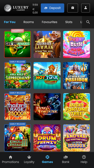 Jeux mobiles de casino de luxe