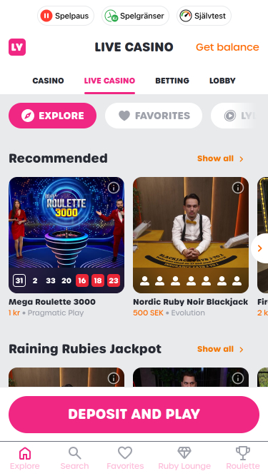 Casino mobile Lyllo avec croupier en direct