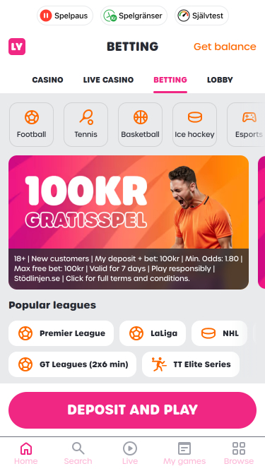 Sports mobiles du casino Lyllo