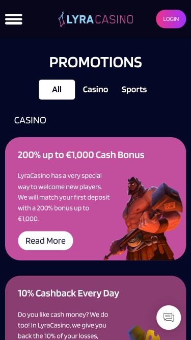 Promotions mobiles du casino Lyra