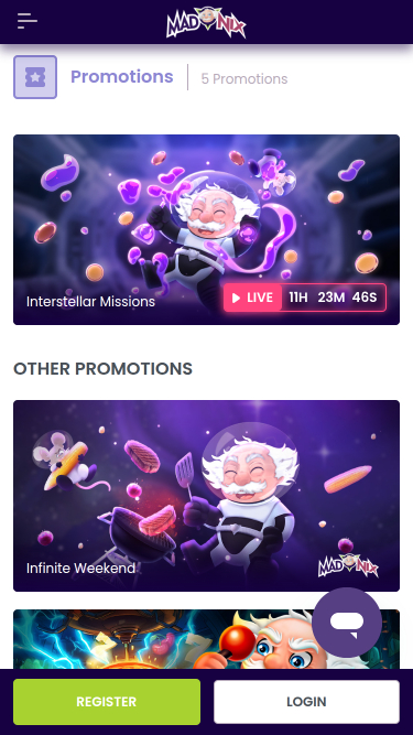 Promotions mobiles du casino Madnix