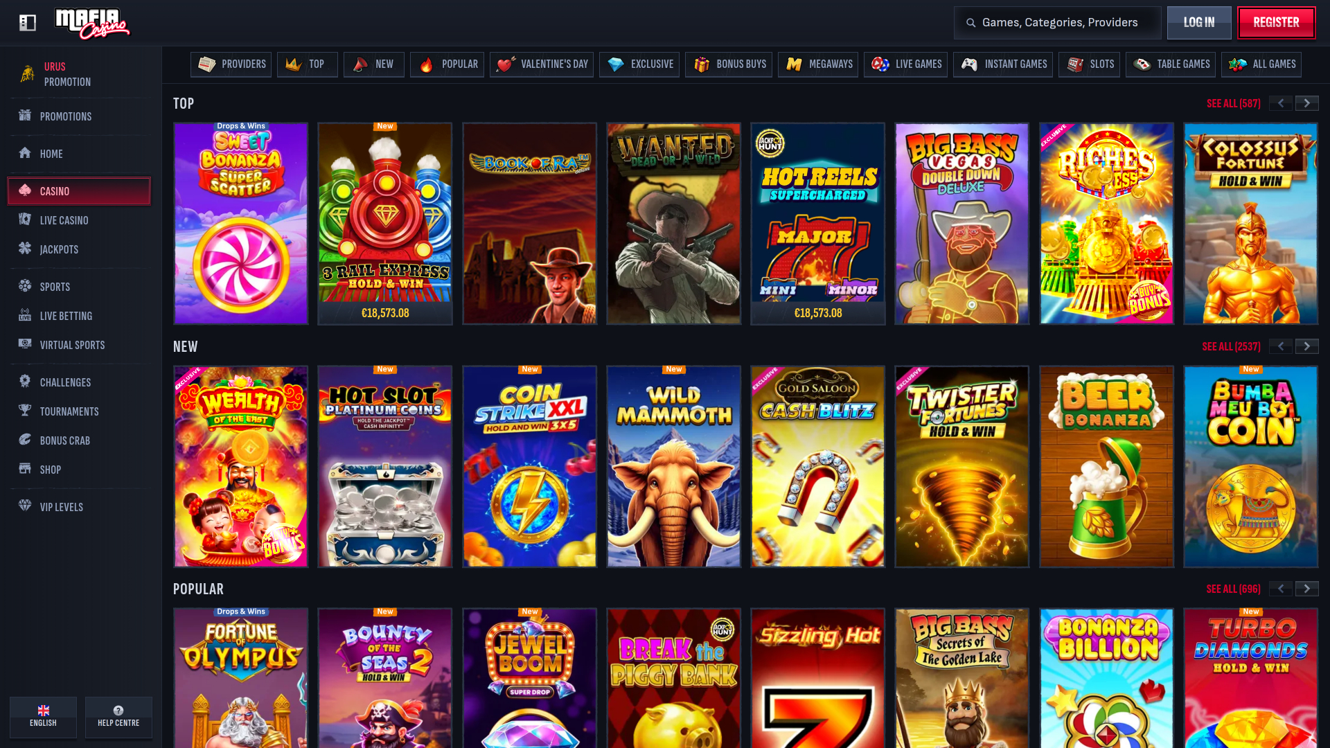 Jeux de casino Mafia sur ordinateur