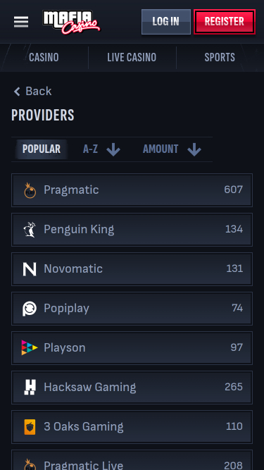 Développeurs du jeu mobile Mafia Casino