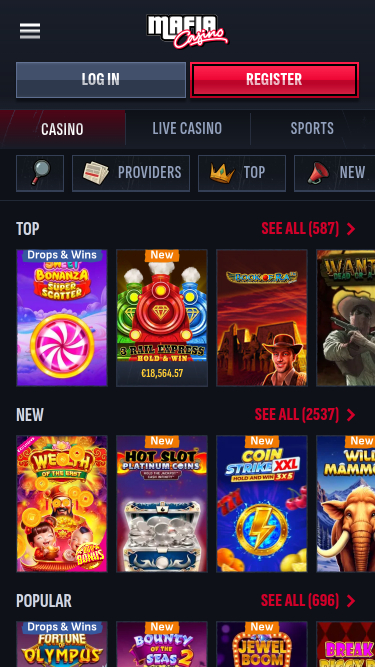 Jeux mobiles de casino Mafia