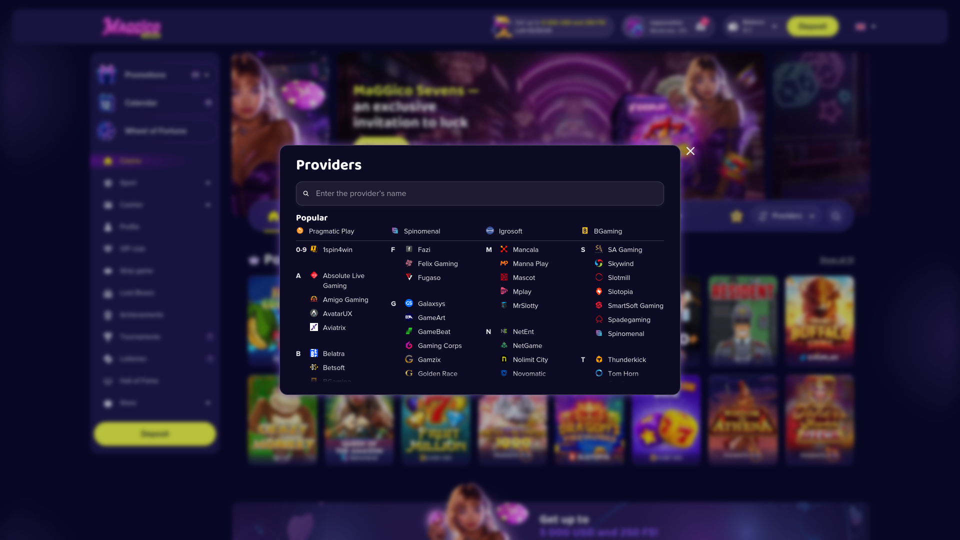 Desarrolladores de juegos de escritorio de Magico Casino