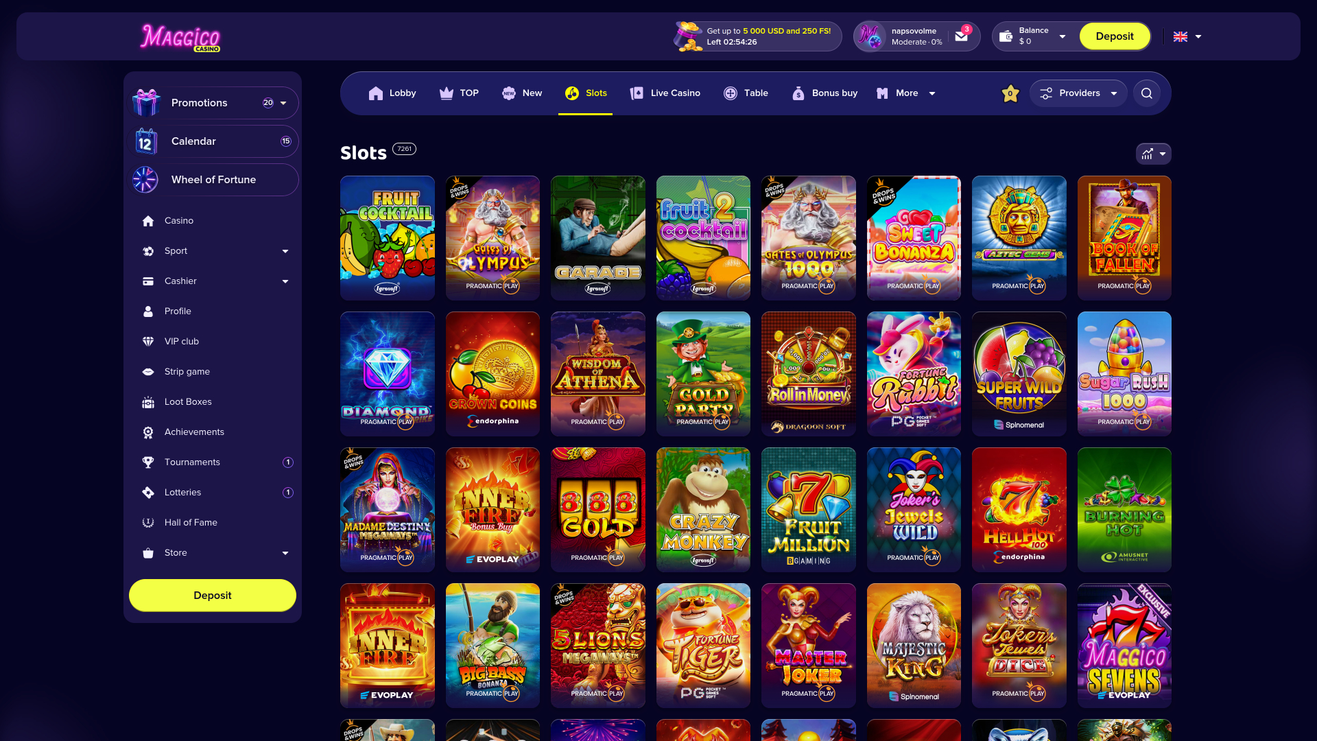 Juegos de escritorio de Magico Casino