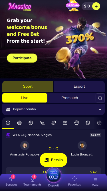 Deportes móviles de Magic Casino