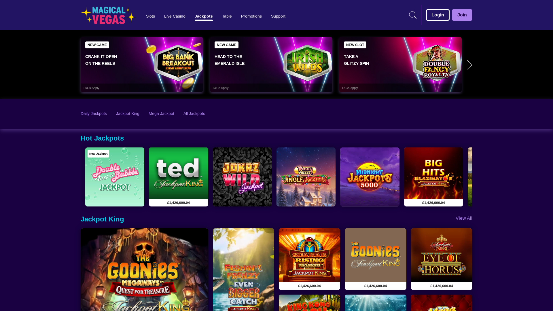 Jackpot de escritorio del Magical Vegas Casino