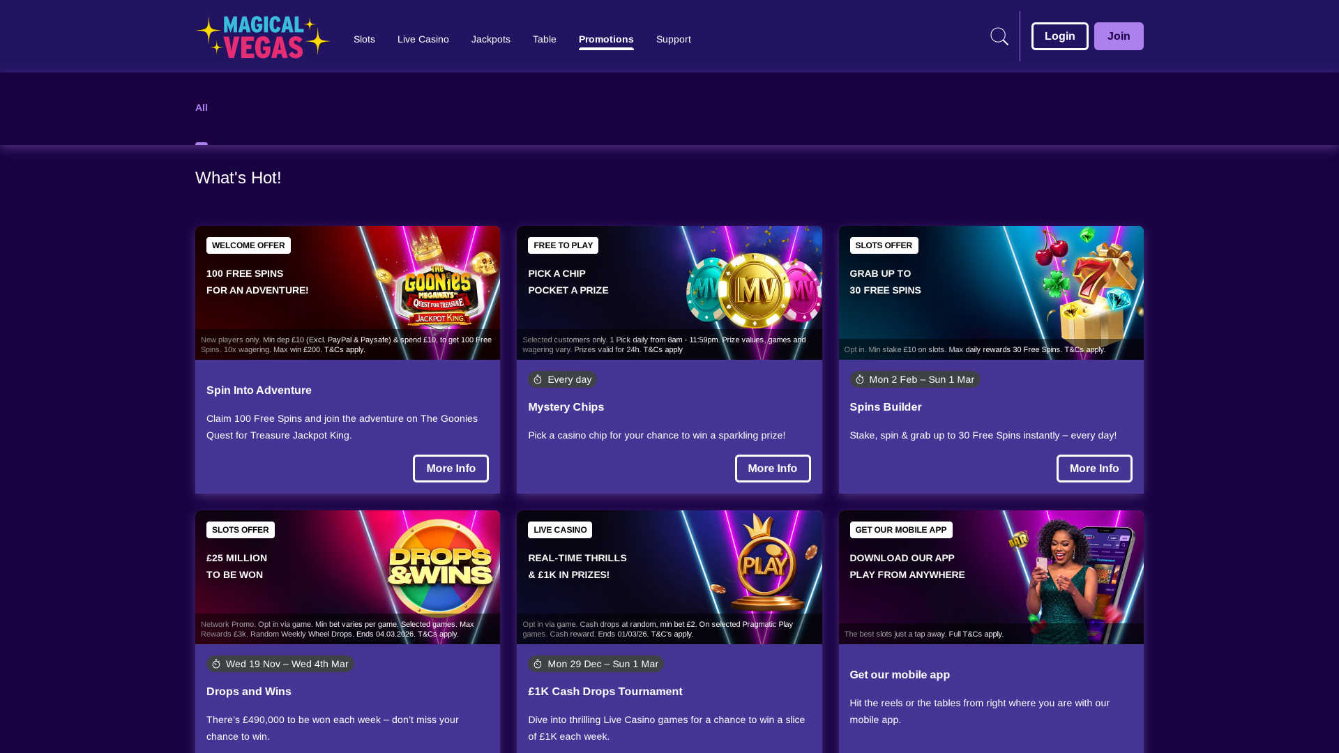 Promociones de escritorio del Magical Vegas Casino