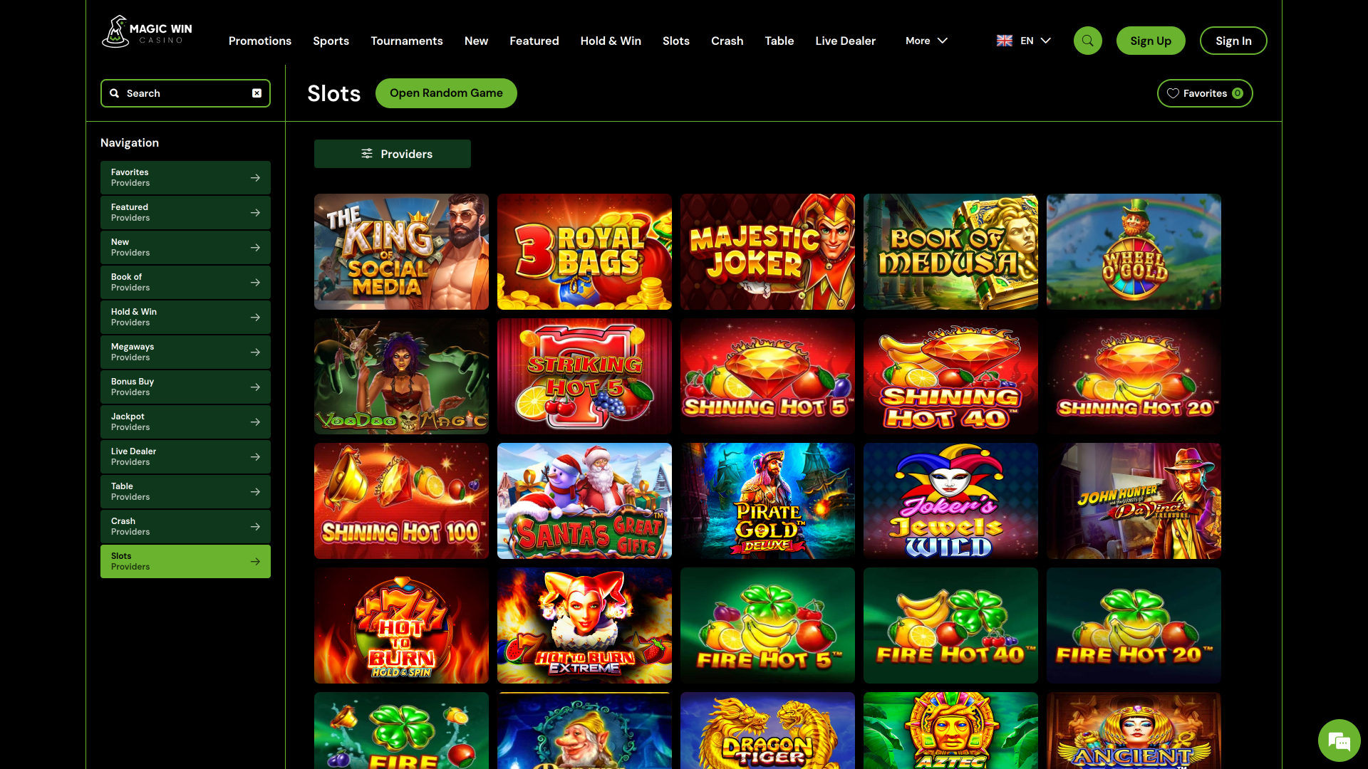 MagicWin Casino Desktop-Spiele