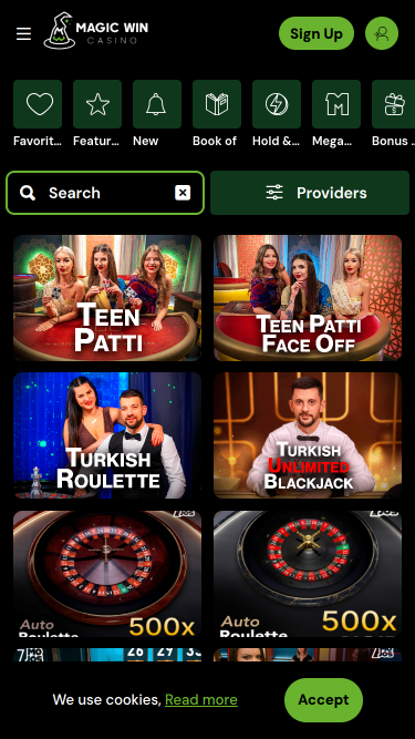 MagicWin Casino Mobile Live Dealer