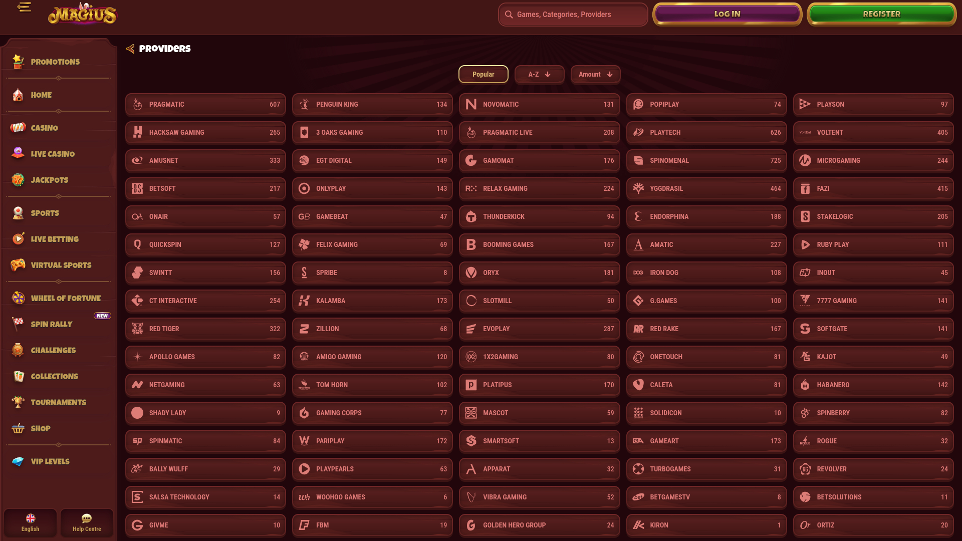 Développeurs de jeux de bureau Magius Casino