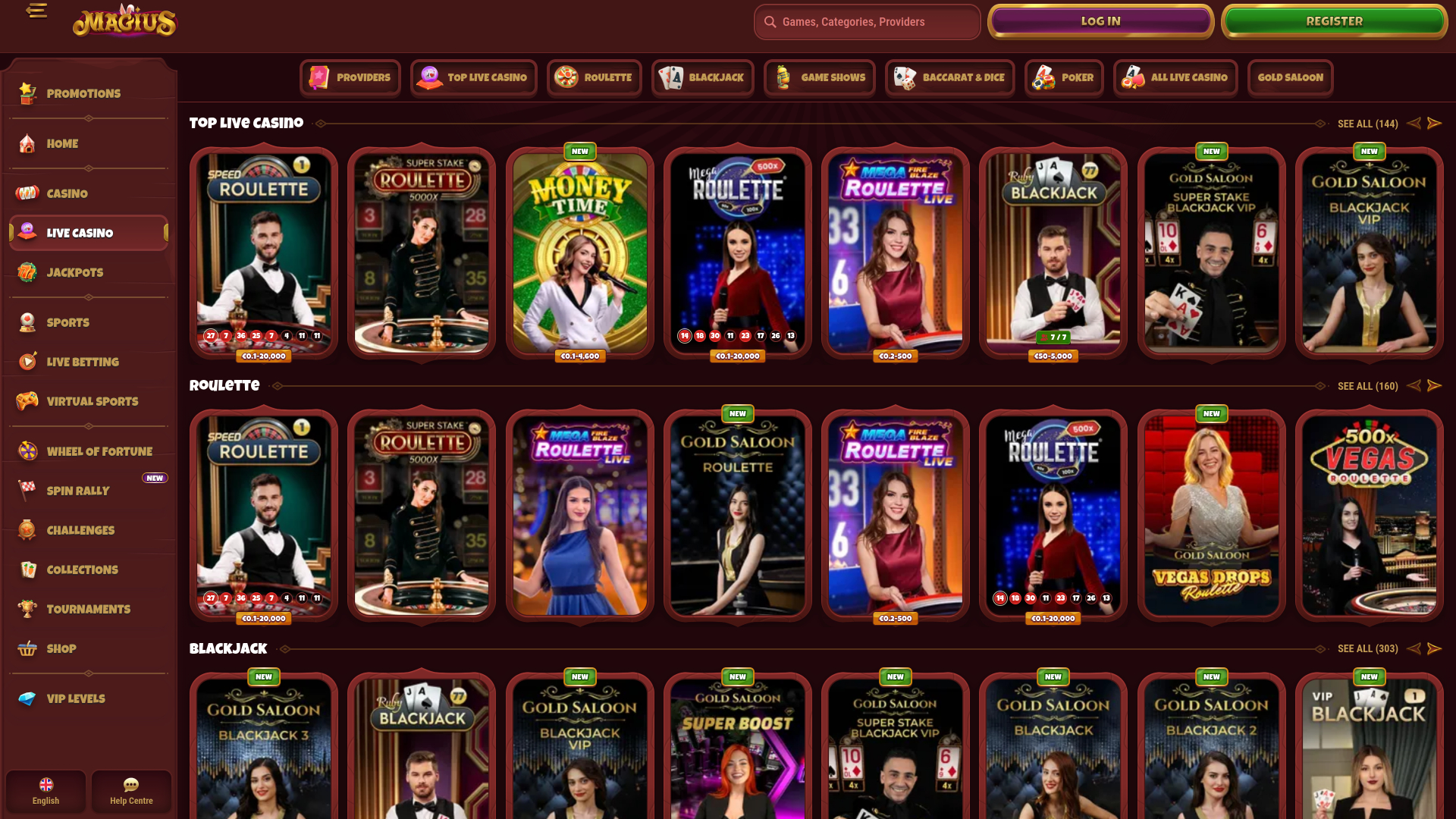 Magius Casino croupier en direct sur ordinateur