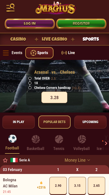 Sports mobiles Magius Casino