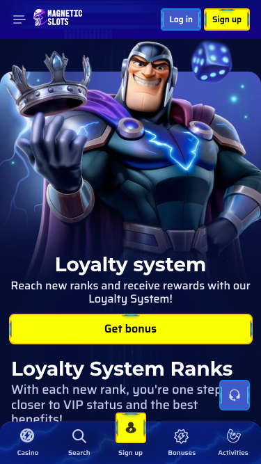 VIP screenshot of Magneticslots Casino for Mobile