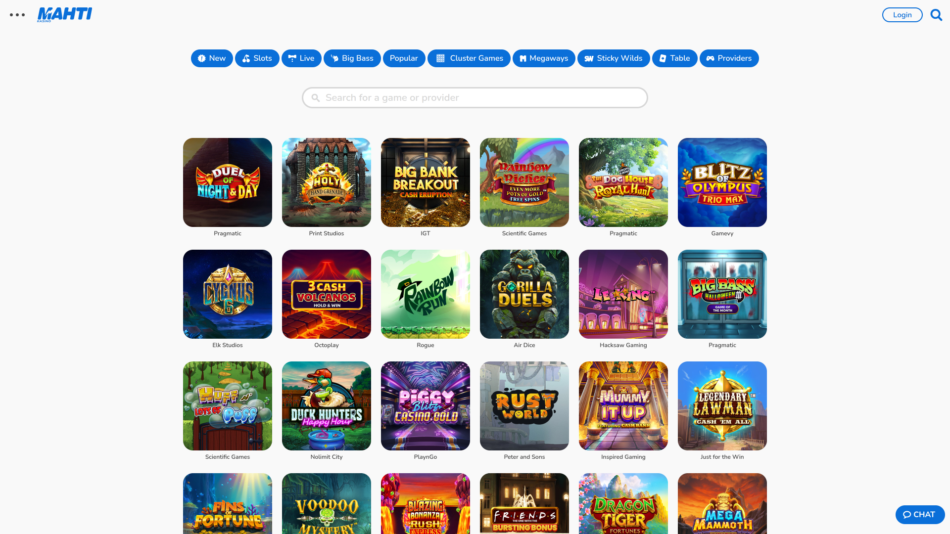 Mahti Casino Desktop-Spiele