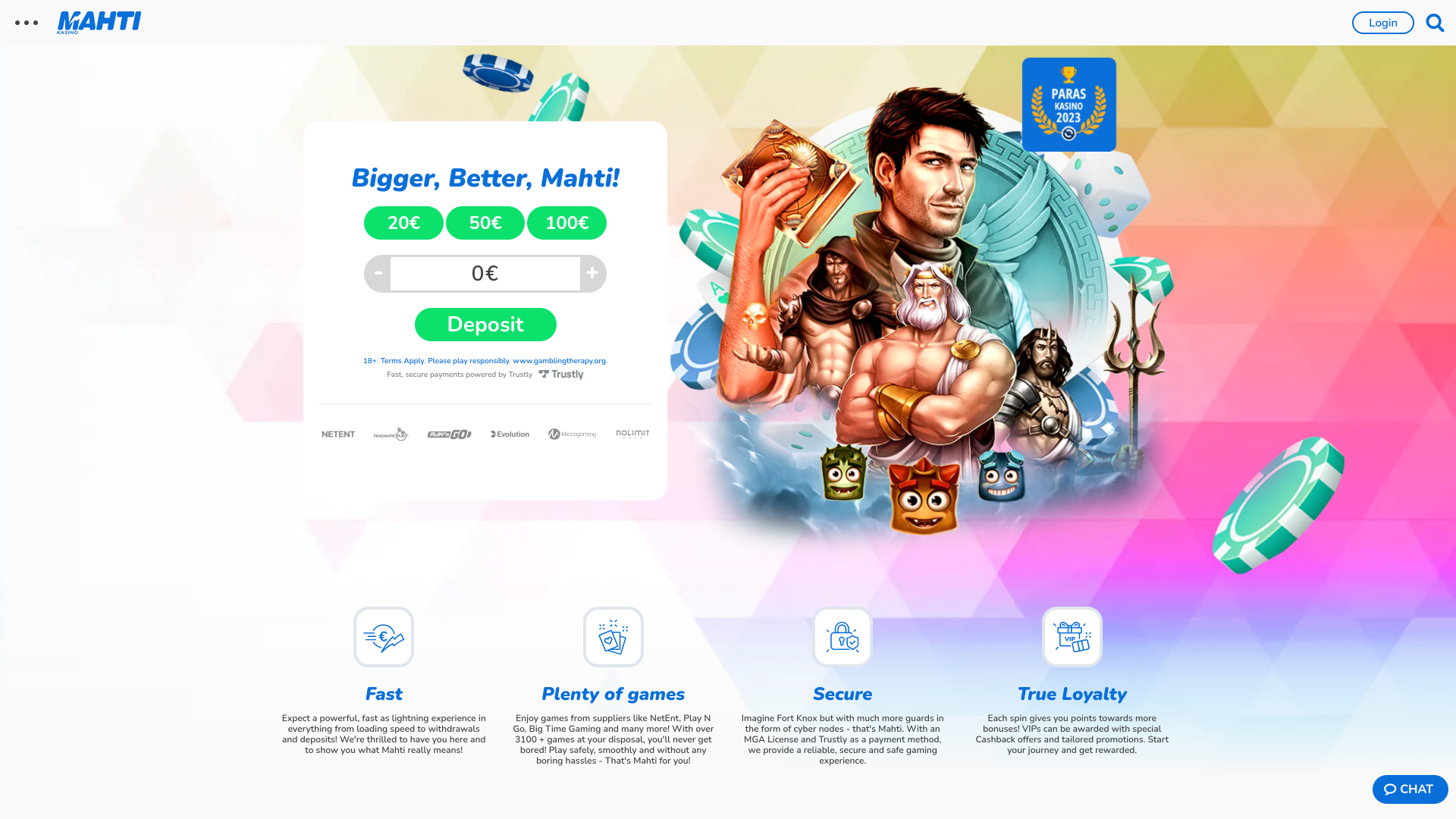 Mahti Casino Desktop-Startseite