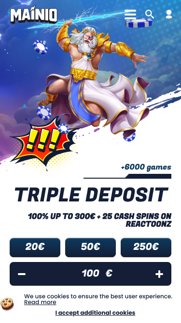 Mainio Casino Mobile Homepage