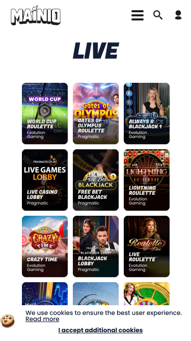 Mainio Casino Mobile Live Dealer
